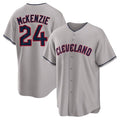 Fenge C.Guardians #24 Triston McKenzie Player Gray Game Home Stitched Jerseys