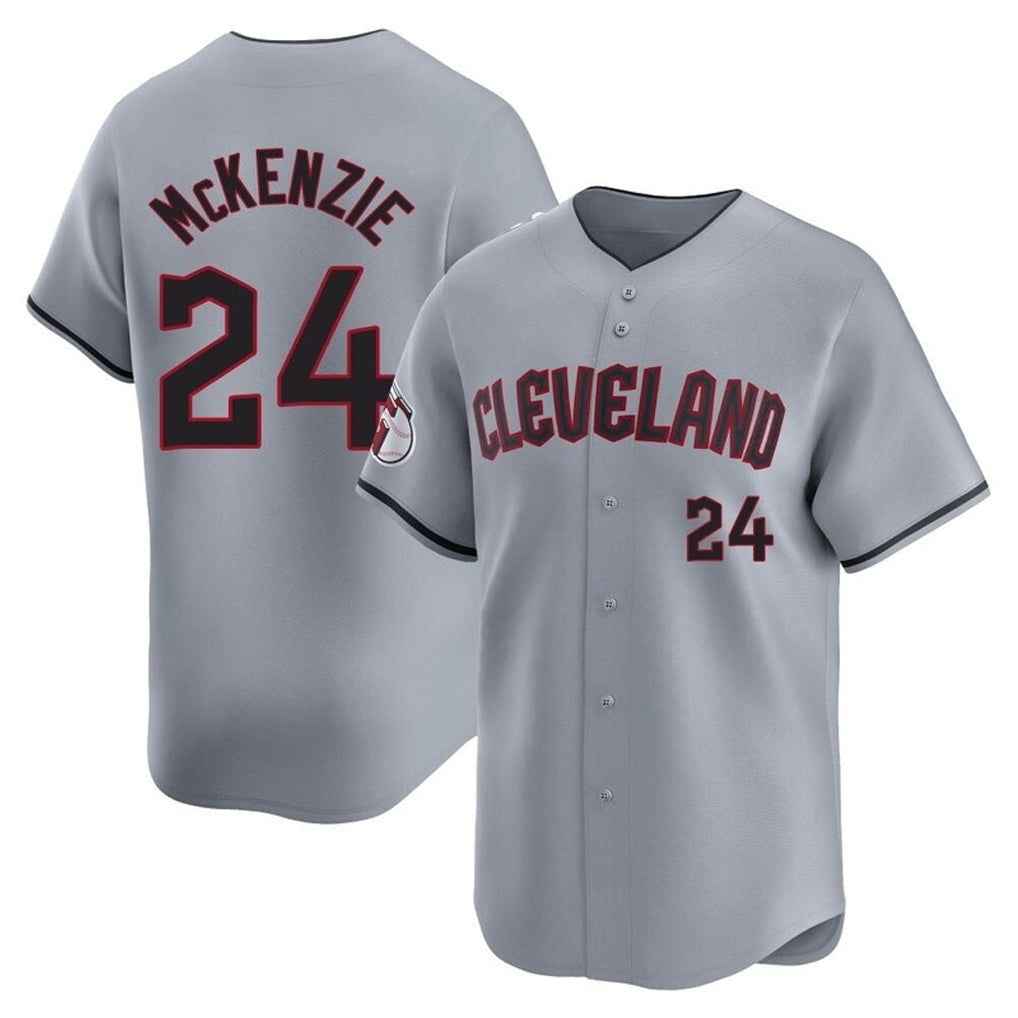 Fenge C.Guardians #24 Triston McKenzie Player Gray Road Limited Home Stitched Jerseys
