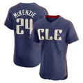 Fenge C.Guardians #24 Triston McKenzie Player Navy City Connect Limited Elite Home Stitched Jerseys