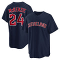 Fenge C.Guardians #24 Triston McKenzie Player Navy Game Home Stitched Jerseys