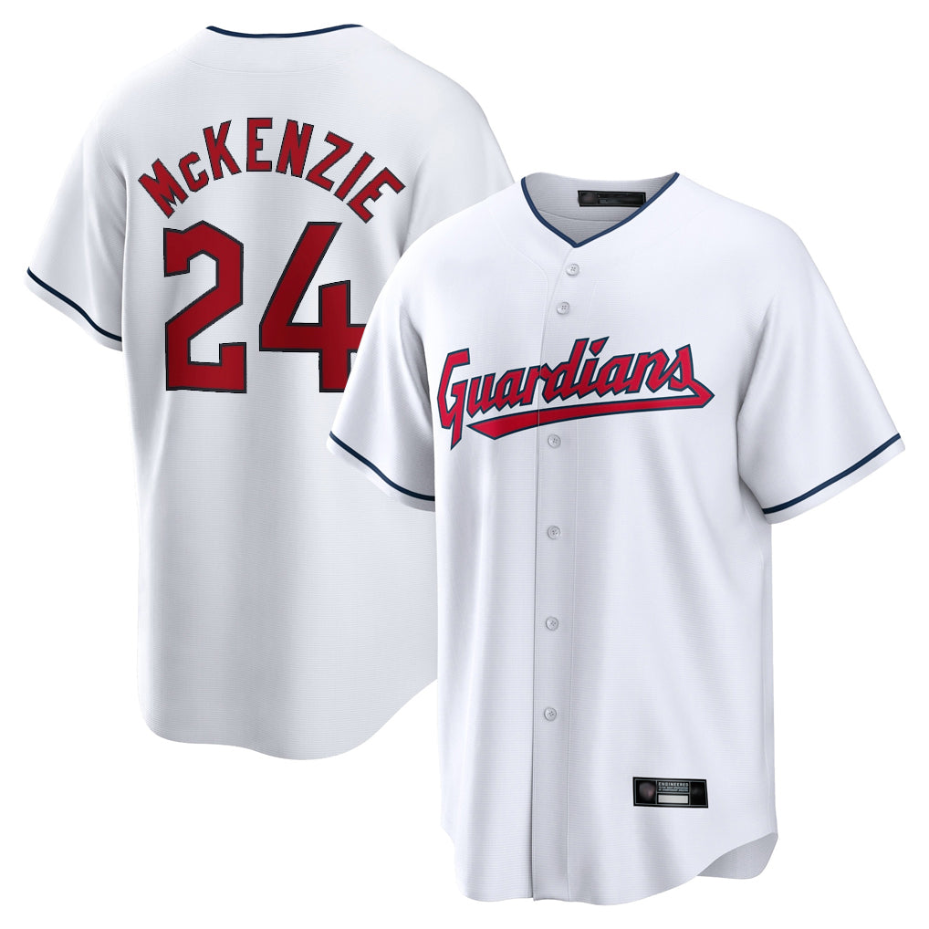 Fenge C.Guardians #24 Triston McKenzie Player White Home Game Stitched Jerseys