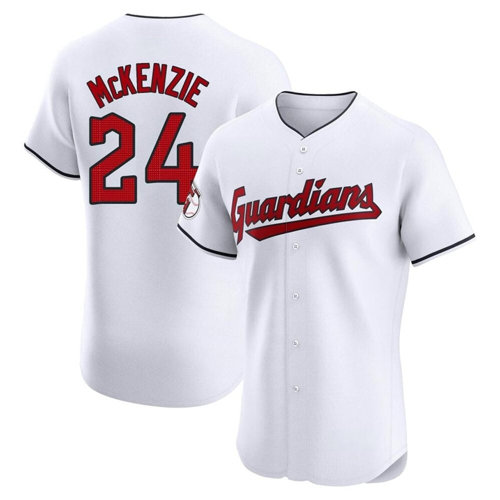 Fenge C.Guardians #24 Triston McKenzie Player White Limited Elite Home Stitched Jerseys