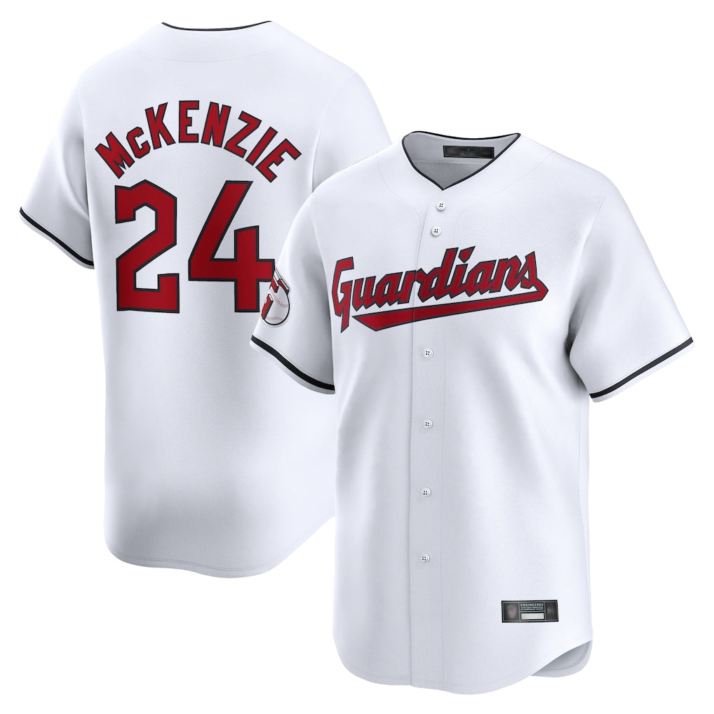 Fenge C.Guardians #24 Triston McKenzie Player White Limited Home Stitched Jerseys