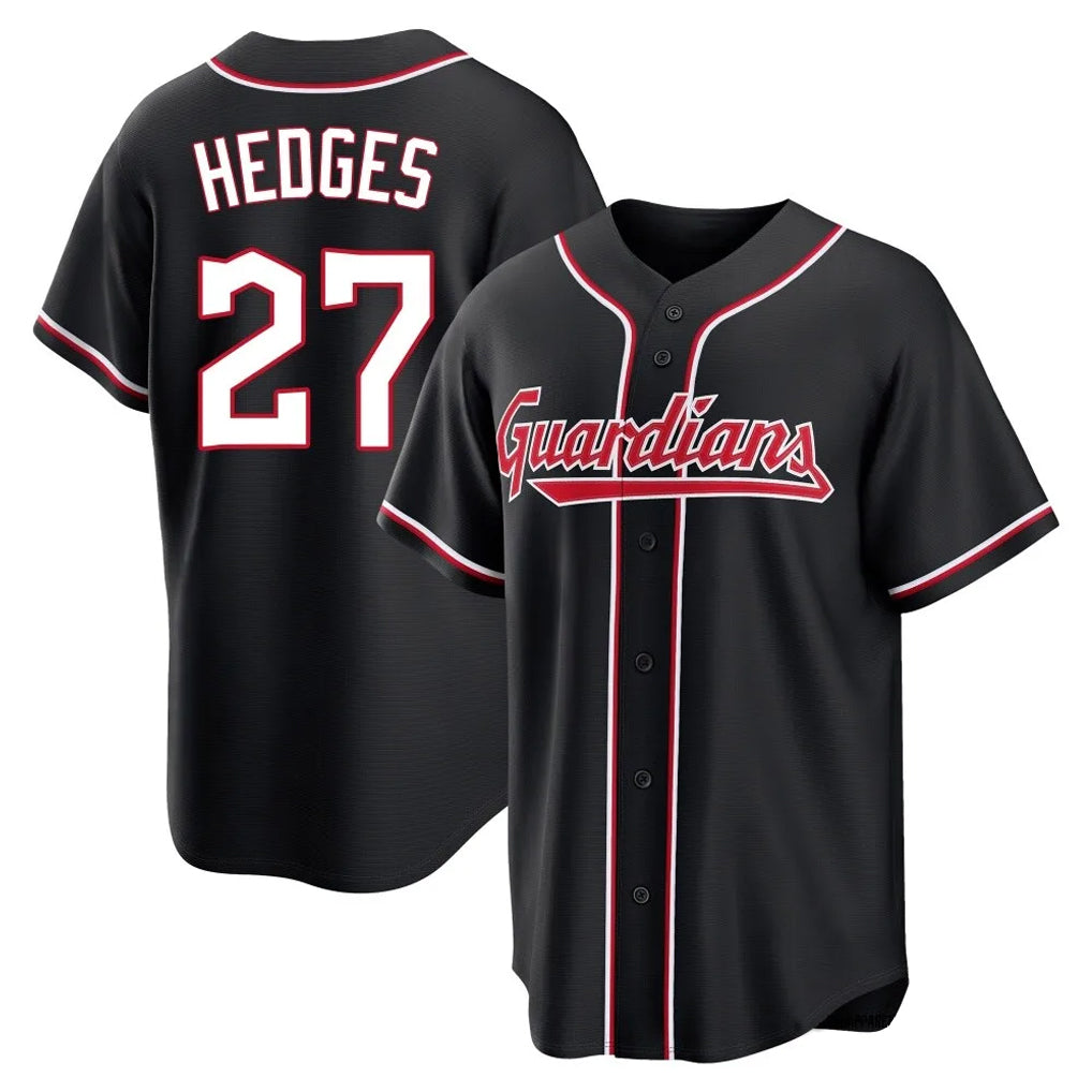 Fenge C.Guardians #27 Austin Hedges Player Black Fashion Out Home Game Stitched Jerseys