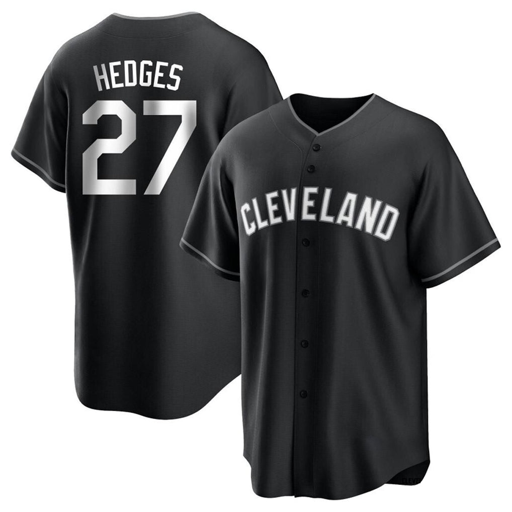 Fenge C.Guardians #27 Austin Hedges Player Black Home Game Stitched Jerseys