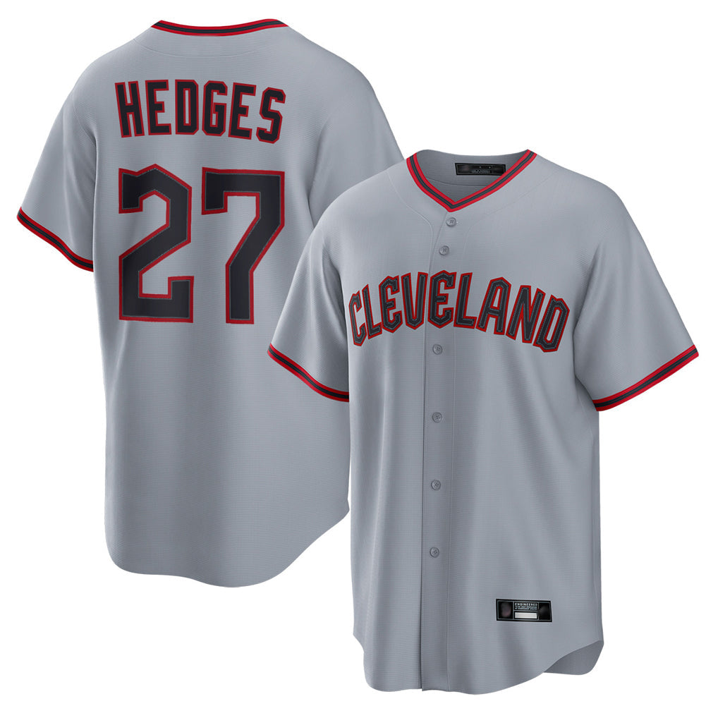 Fenge C.Guardians #27 Austin Hedges Player Gray Home Game Stitched Jerseys