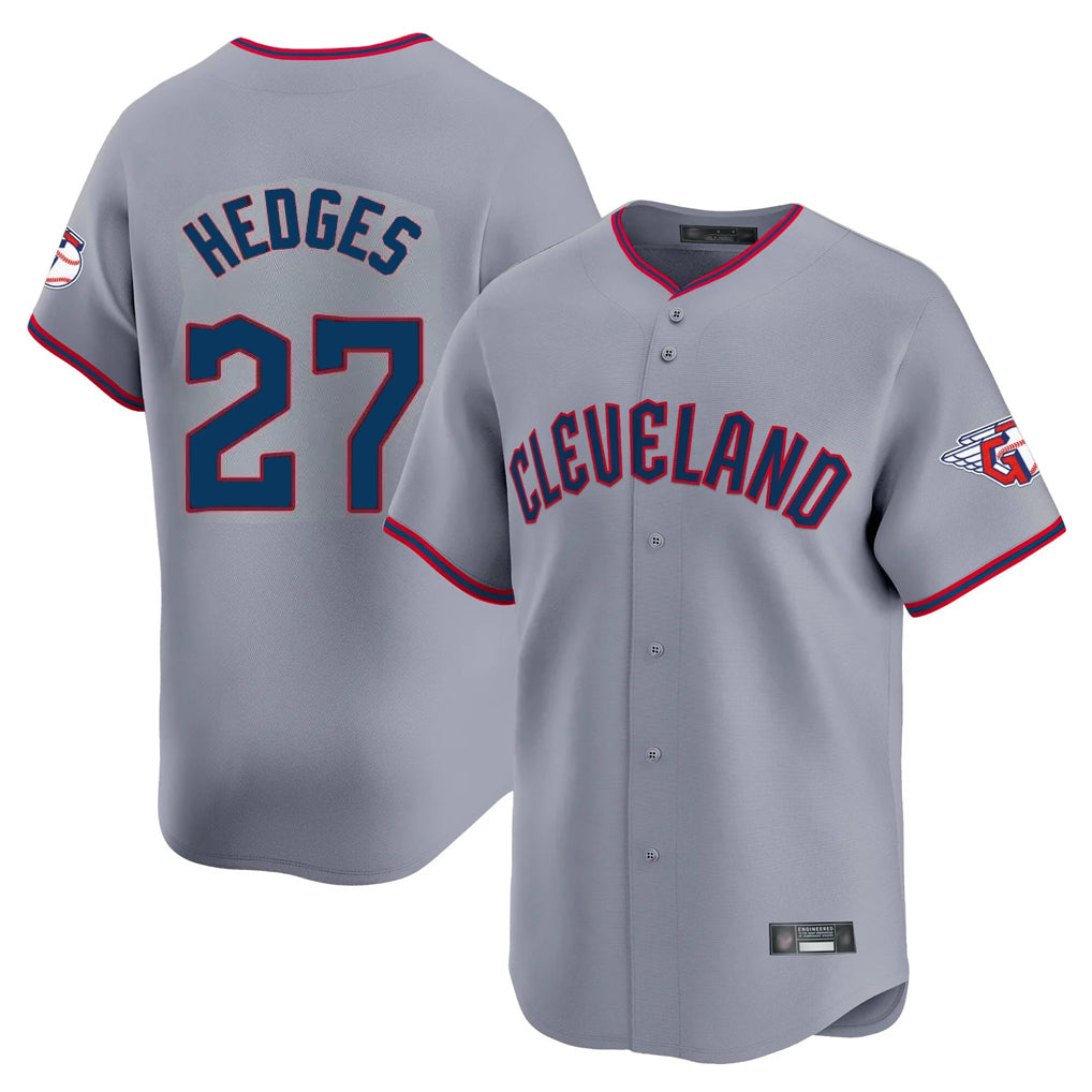 Fenge C.Guardians #27 Austin Hedges Player Gray Road Limited Home Game Stitched Jerseys