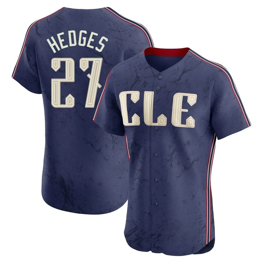 Fenge C.Guardians #27 Austin Hedges Player Navy City Connect Limited Elite Home Stitched Jerseys