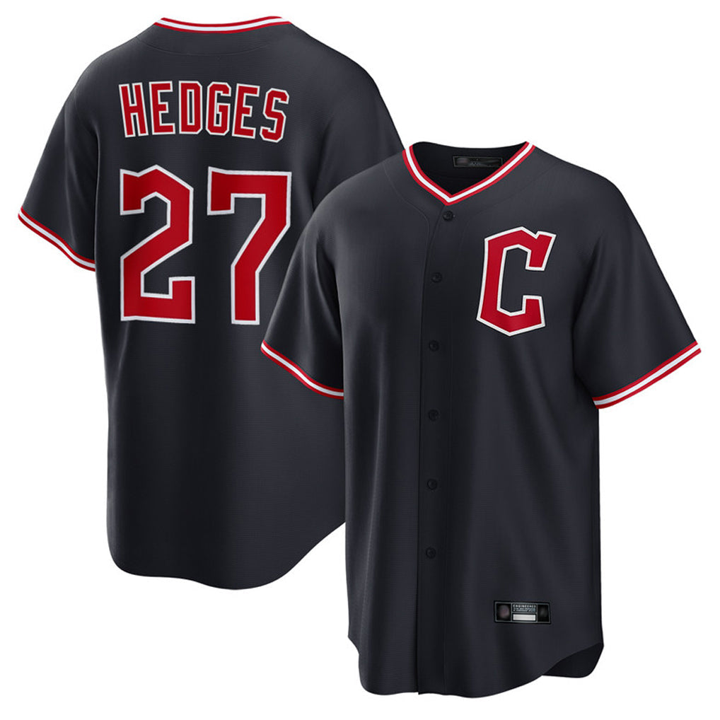 Fenge C.Guardians #27 Austin Hedges Player Navy Game Home Stitched Jerseys