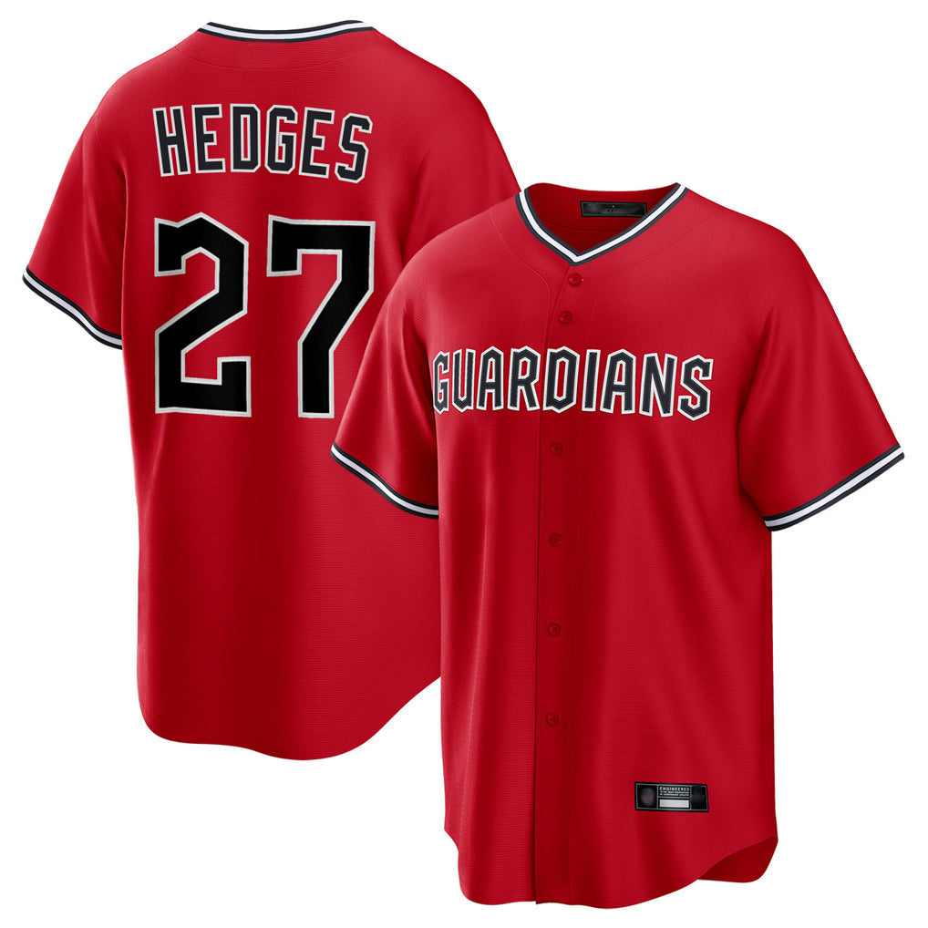 Fenge C.Guardians #27 Austin Hedges Player Red Home Game Stitched Jerseys
