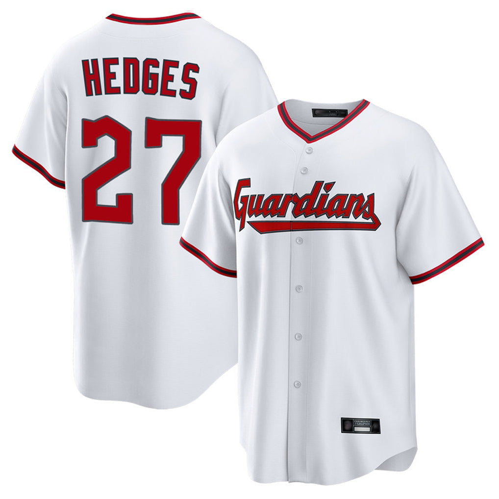 Fenge C.Guardians #27 Austin Hedges Player White Game Home Stitched Jerseys