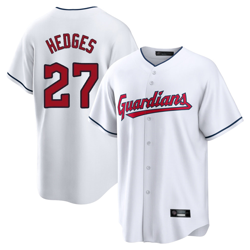 Fenge C.Guardians #27 Austin Hedges Player White Home Game Stitched Jerseys