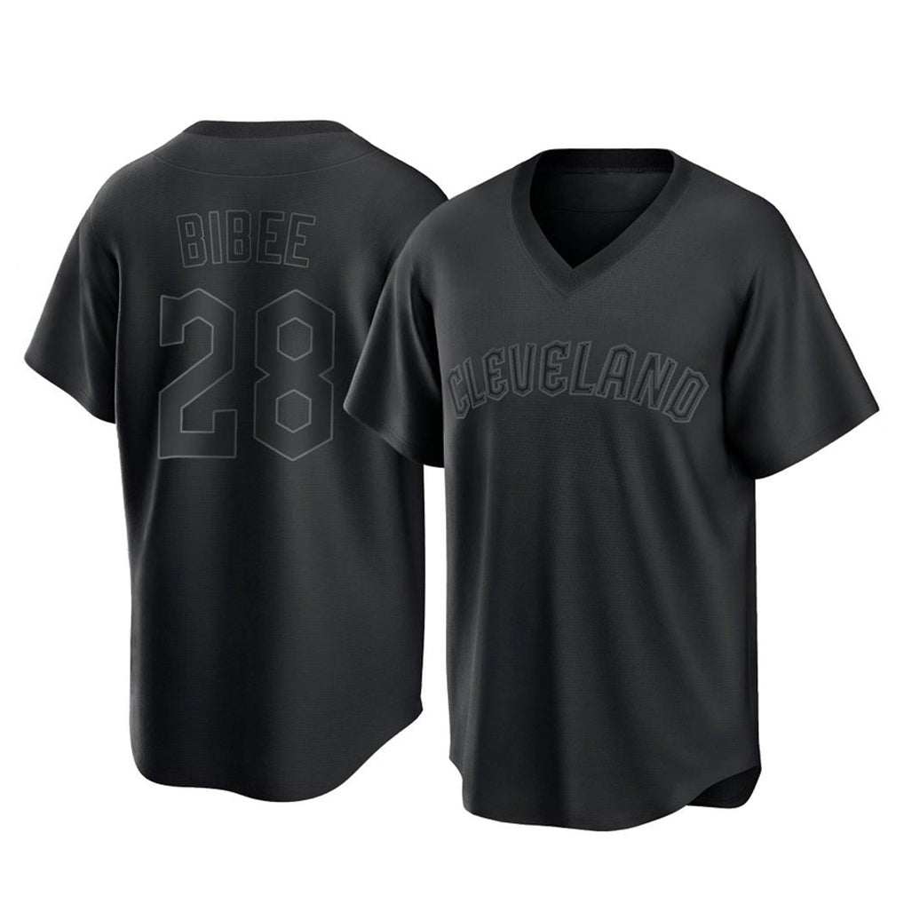 Fenge C.Guardians #28 Tanner Bibee Player Black T-shirt Home Game Stitched Jerseys