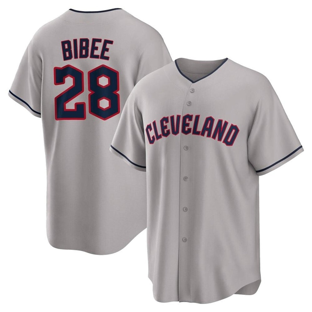 Fenge C.Guardians #28 Tanner Bibee Player Gray Game Home Stitched Jerseys