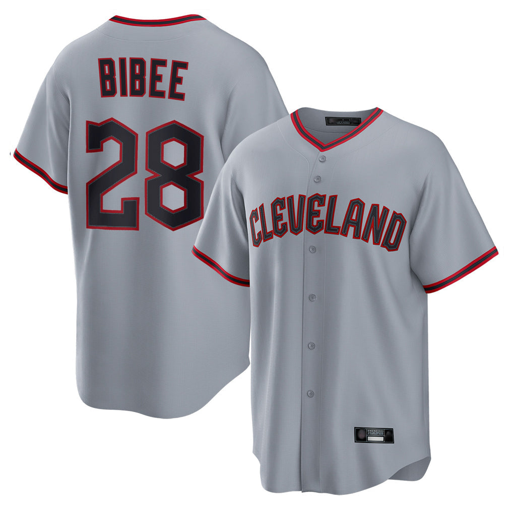 Fenge C.Guardians #28 Tanner Bibee Player Gray Home Game Stitched Jerseys