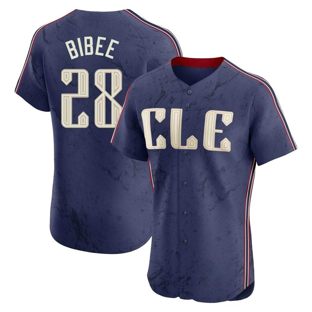 Fenge C.Guardians #28 Tanner Bibee Player Navy City Connect Limited Elite Home Stitched Jerseys