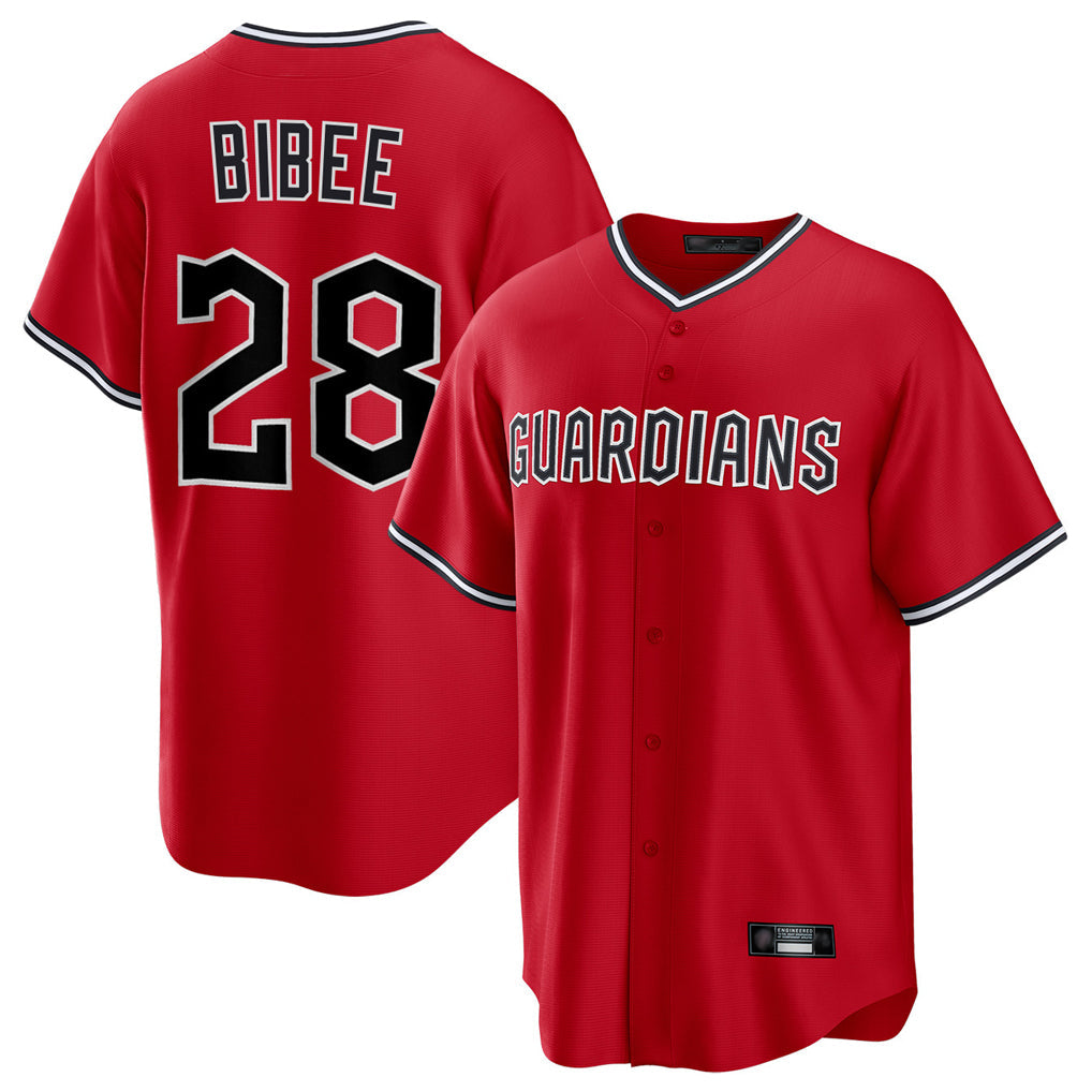 Fenge C.Guardians #28 Tanner Bibee Player Red Home Game Stitched Jerseys