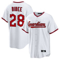 Fenge C.Guardians #28 Tanner Bibee Player White Game Home Stitched Jerseys