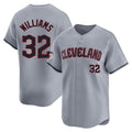 Fenge C.Guardians #32 Gavin Williams Player Gray Road Limited Home Game Stitched Jerseys