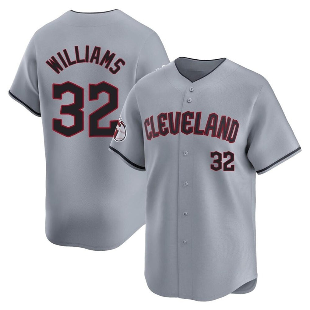 Fenge C.Guardians #32 Gavin Williams Player Gray Road Limited Home Game Stitched Jerseys
