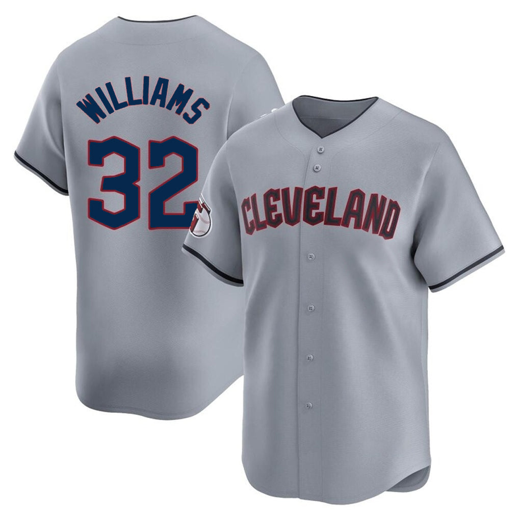 Fenge C.Guardians #32 Gavin Williams Player Gray Road Limited Home Stitched Jerseys