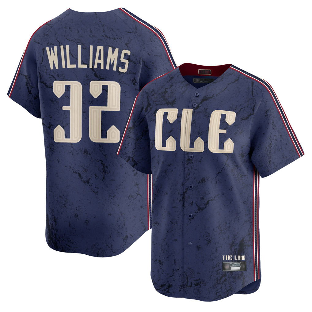Fenge C.Guardians #32 Gavin Williams Player Navy City Connect Limited Home Stitched Jerseys