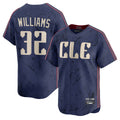 Fenge C.Guardians #32 Gavin Williams Player Navy City Connect Limited Home Stitched Jerseys