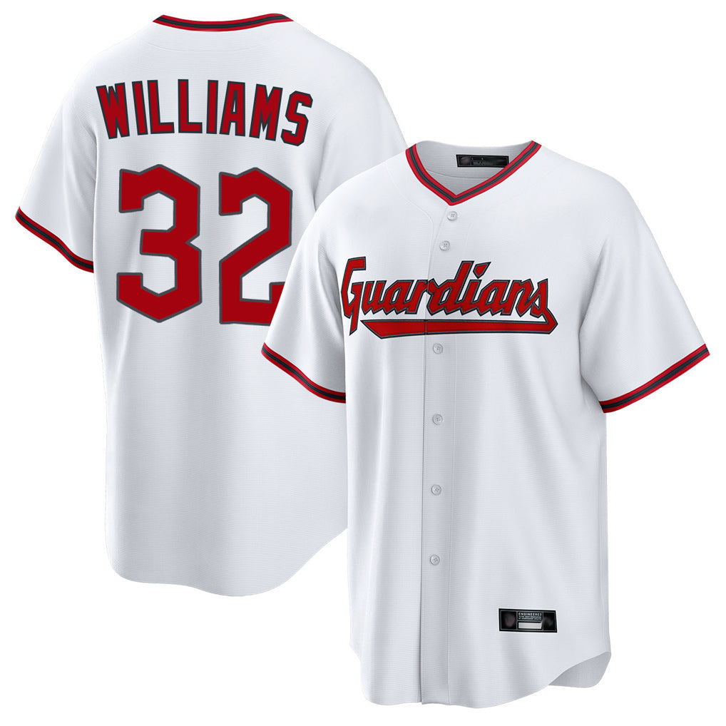 Fenge C.Guardians #32 Gavin Williams Player White Game Home Stitched Jerseys