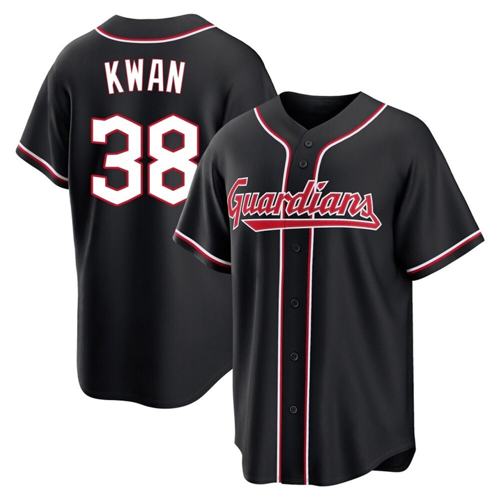 Fenge C.Guardians #38 Steven Kwan Player Black Fashion Out Home Game Stitched Jerseys