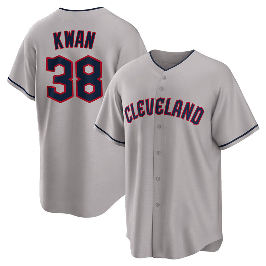 Fenge C.Guardians #38 Steven Kwan Player Gray Game Home Stitched Jerseys