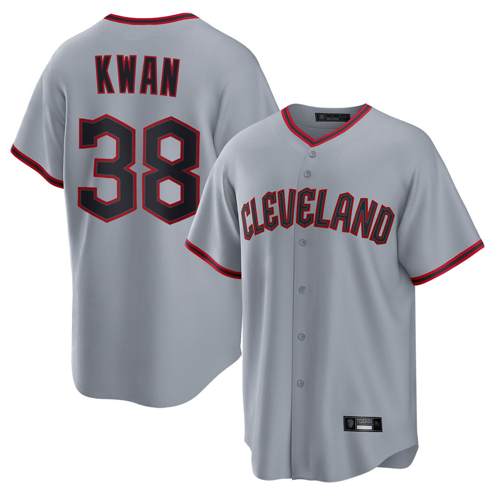 Fenge C.Guardians #38 Steven Kwan Player Gray Home Game Stitched Jerseys