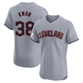 Fenge C.Guardians #38 Steven Kwan Player Gray Road Limited Elite Home Stitched Jerseys