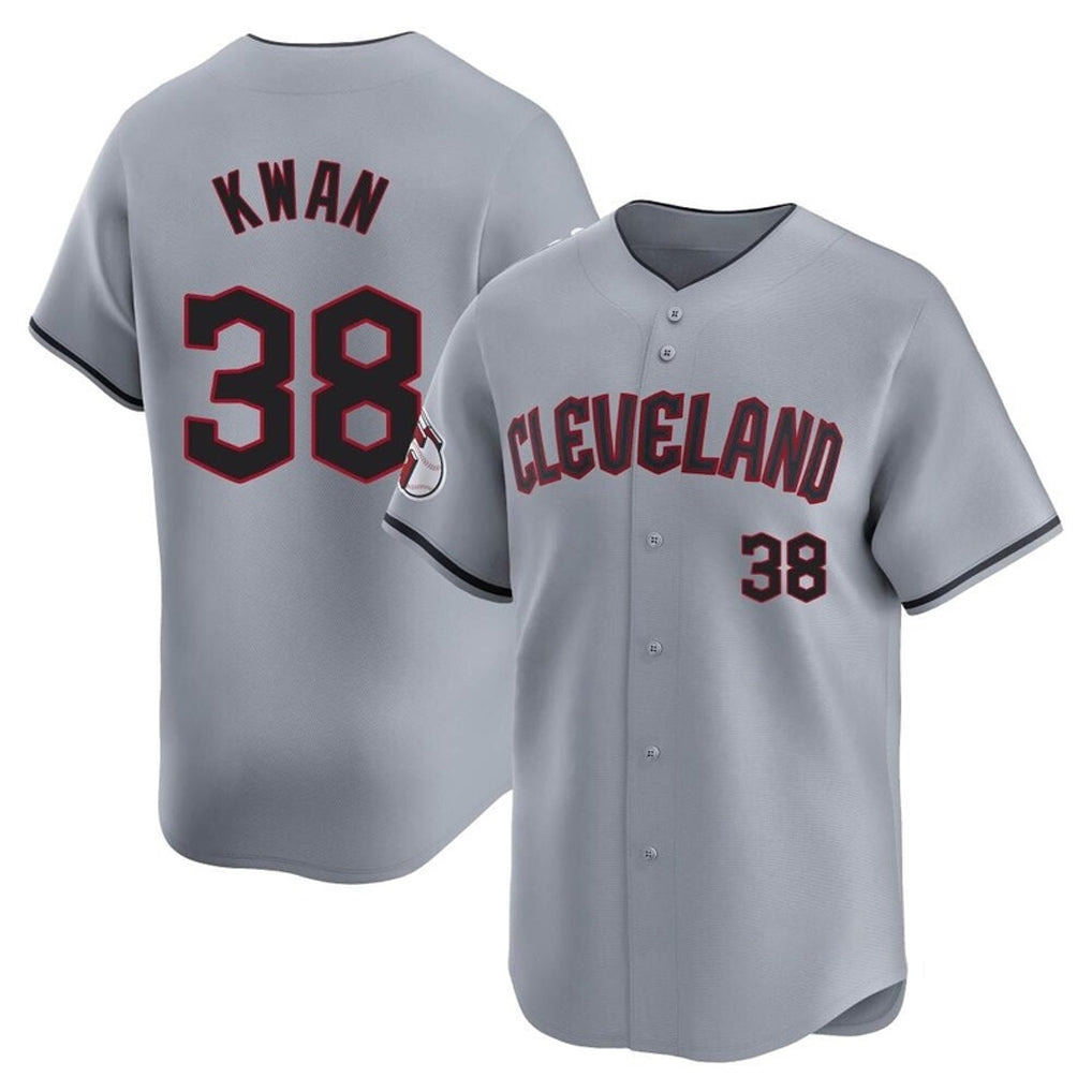 Fenge C.Guardians #38 Steven Kwan Player Gray Road Limited Home Stitched Jerseys