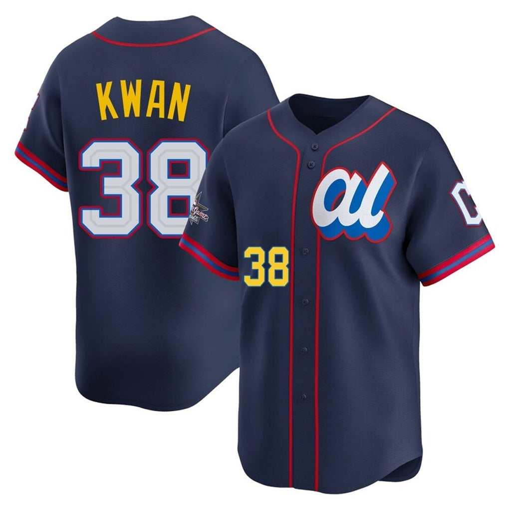 Fenge C.Guardians #38 Steven Kwan Player Navy American League All-Star Edition Limited Home Stitched Jerseys