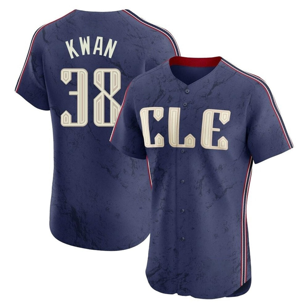 Fenge C.Guardians #38 Steven Kwan Player Navy City Connect Limited Elite Home Stitched Jerseys