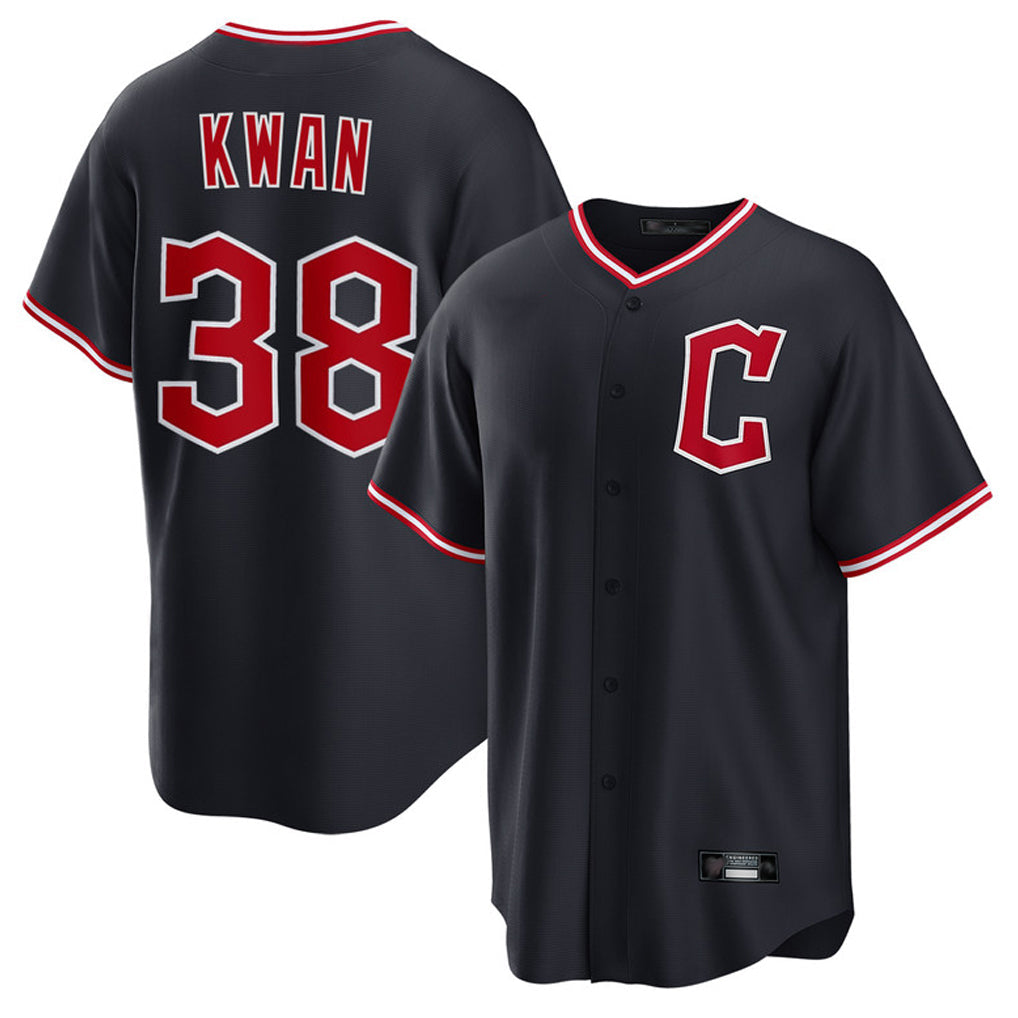Fenge C.Guardians #38 Steven Kwan Player Navy Home Game Stitched Jerseys