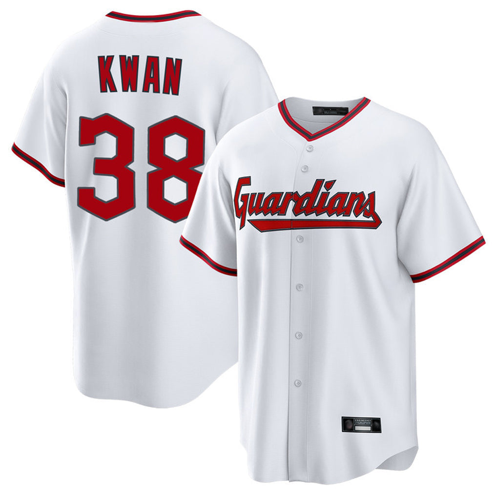Fenge C.Guardians #38 Steven Kwan Player White Game Home Stitched Jerseys
