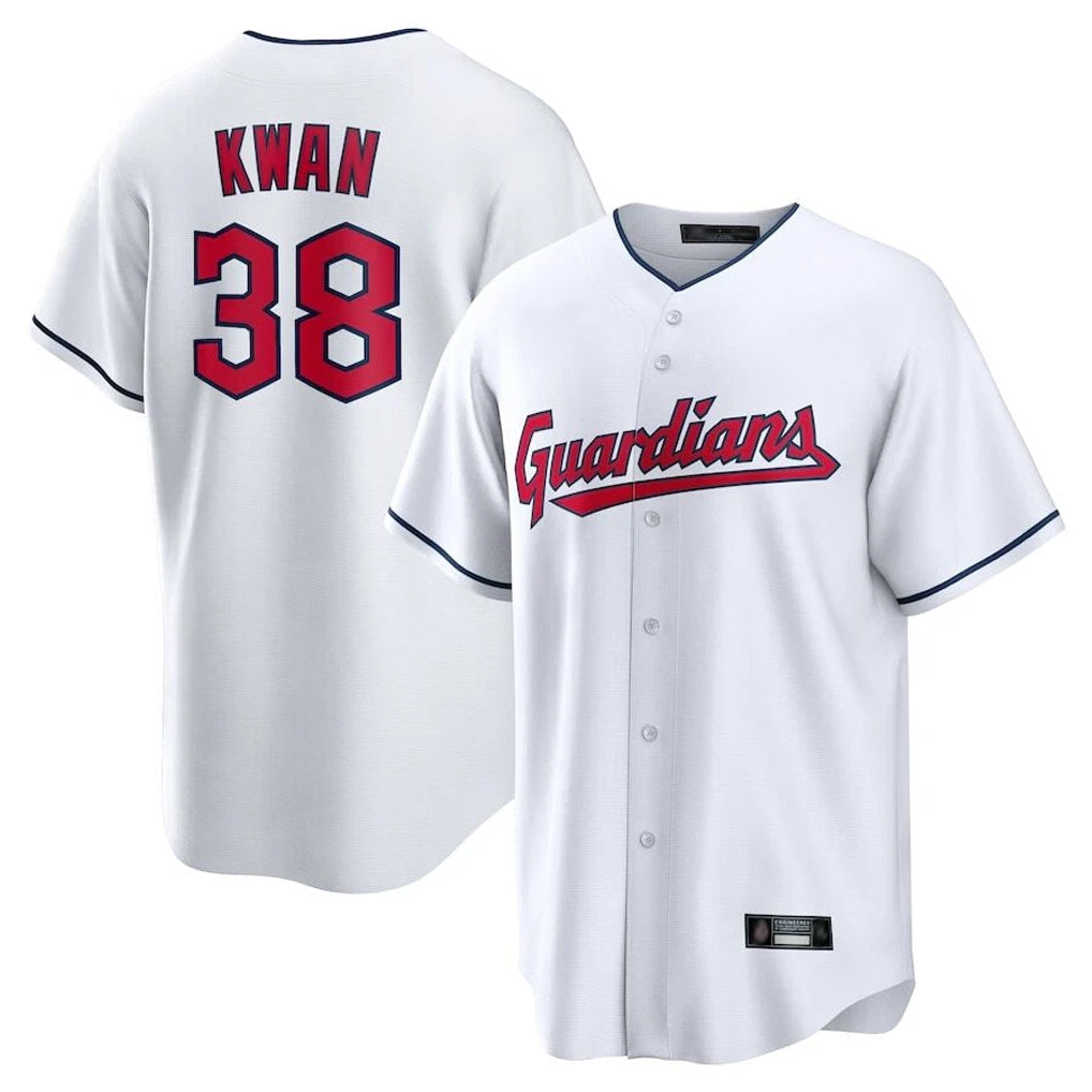 Fenge C.Guardians #38 Steven Kwan Player White Home Game Stitched Jerseys
