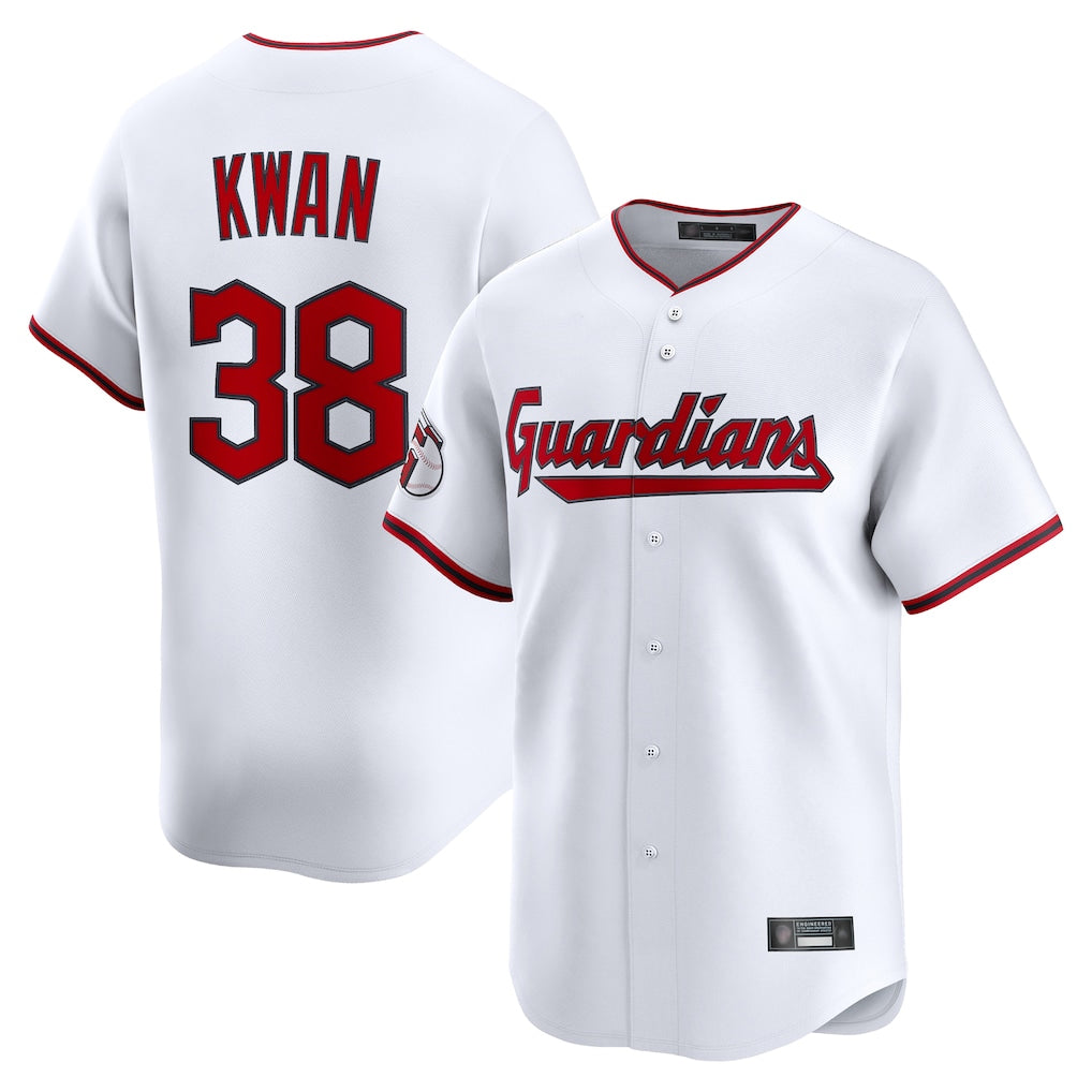 Fenge C.Guardians #38 Steven Kwan Player White Limited Home Game Stitched Jerseys