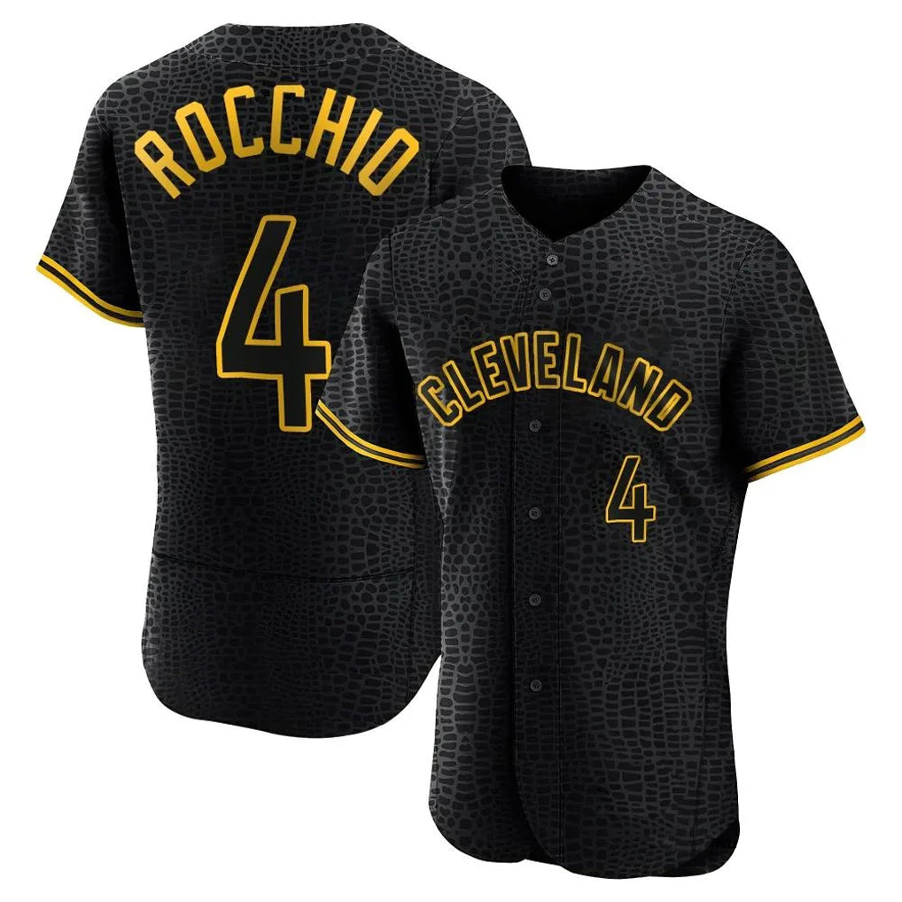 Fenge C.Guardians #4 Brayan Rocchio Player Black Snake Skin City Limited Elite Home Stitched Jerseys