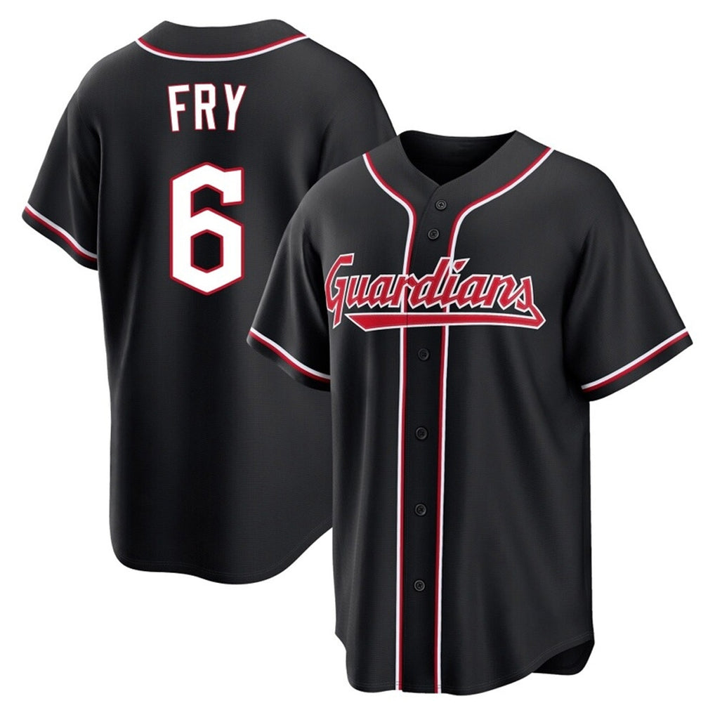 Fenge C.Guardians #6 David Fry Player Black Fashion Out Home Game Stitched Jerseys
