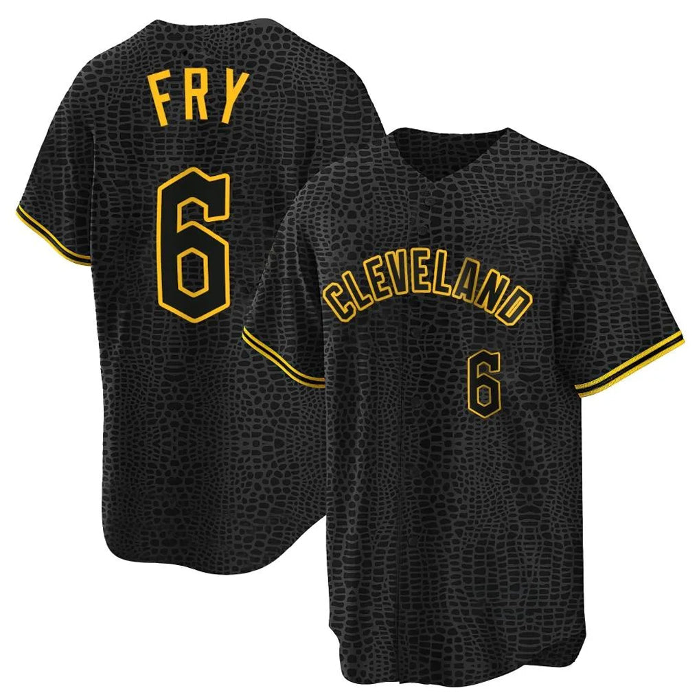 Fenge C.Guardians #6 David Fry Player Black Snake Skin City Home Game Stitched Jerseys