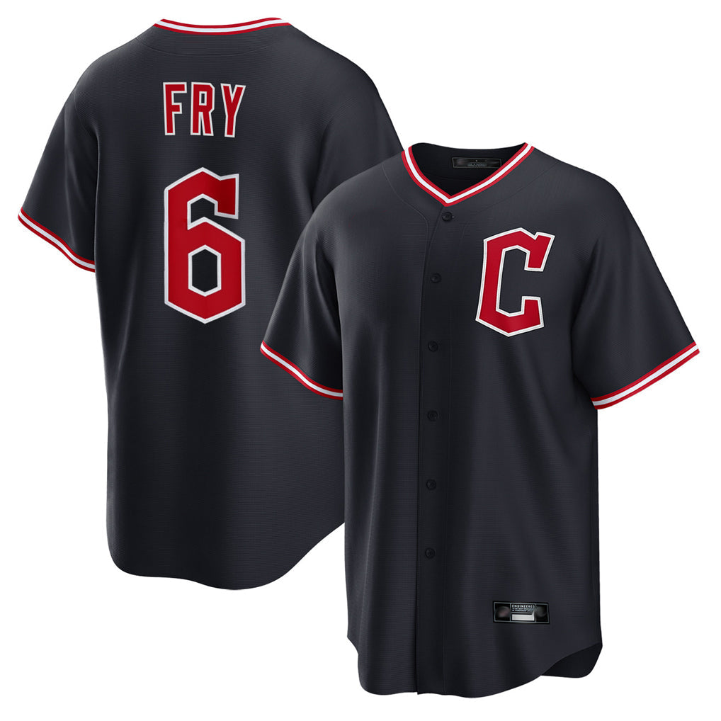 Fenge C.Guardians #6 David Fry Player Navy Home Game Stitched Jerseys