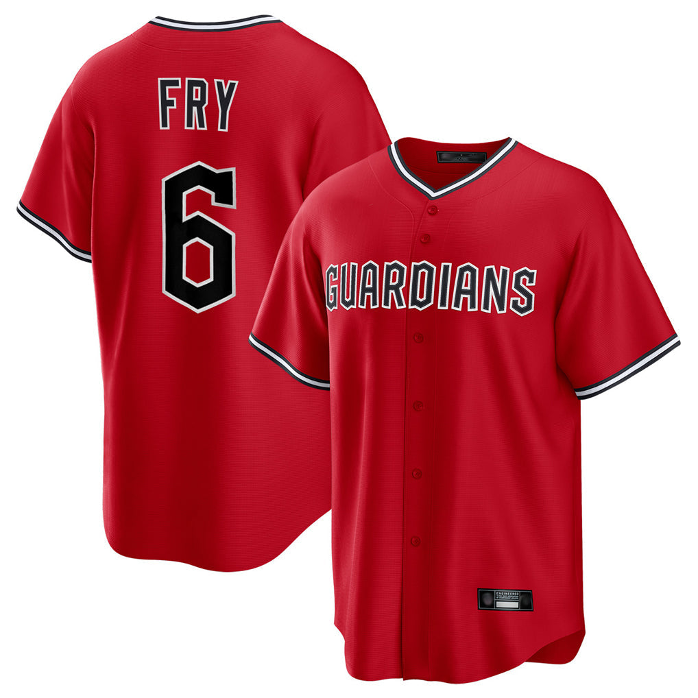 Fenge C.Guardians #6 David Fry Player Red Home Game Stitched Jerseys