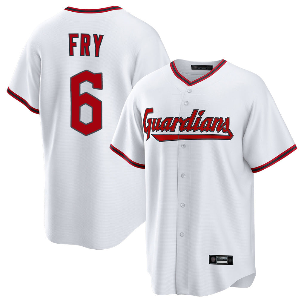 Fenge C.Guardians #6 David Fry Player White Game Home Stitched Jerseys