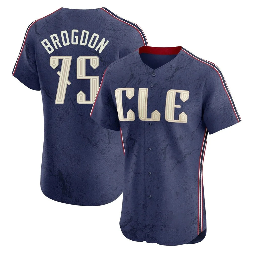 Fenge C.Guardians #75 Connor Brogdon Player Navy City Connect Limited Elite Home Stitched Jerseys