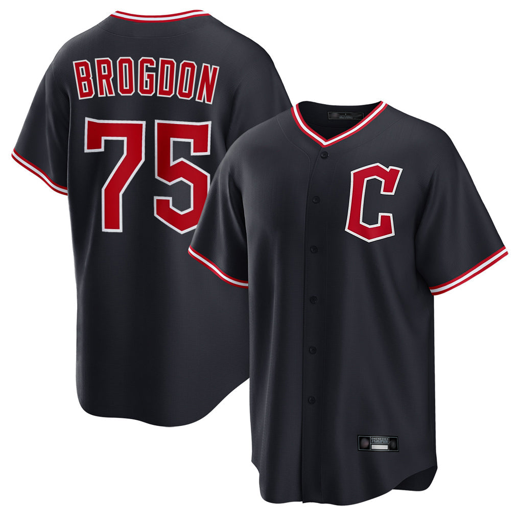 Fenge C.Guardians #75 Connor Brogdon Player Navy Home Game Stitched Jerseys