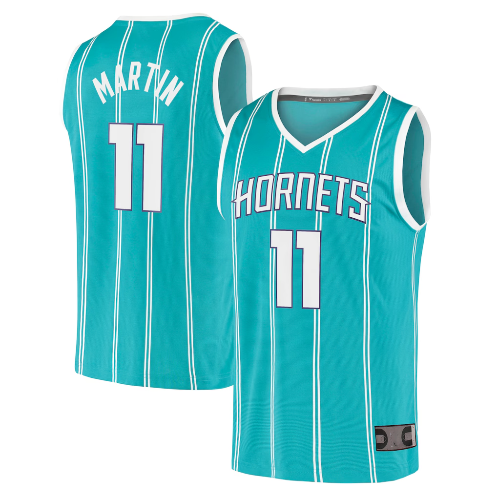 Fenge C.Hornets #11 Cody Martin  Teal Fast Break Replica Jerseys - Icon Edition