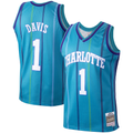 Fenge C.Hornets #1 Baron Davis Mitchell & Ness Teal 199900 Hardwood Classics Swingman Jerseys