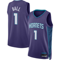 Fenge C.Hornets #1 LaMelo Ball Jordan Brand Purple Swingman Jerseys - Statement Edition
